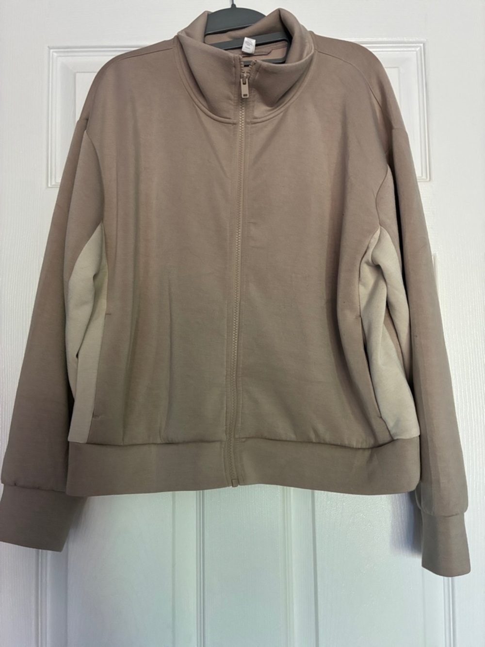 Zella Taupe Bomber Jacket with Cream Side Panels